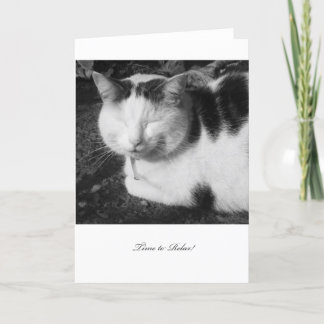 Time to Relax Cat - Blank Retirement Card Kaart