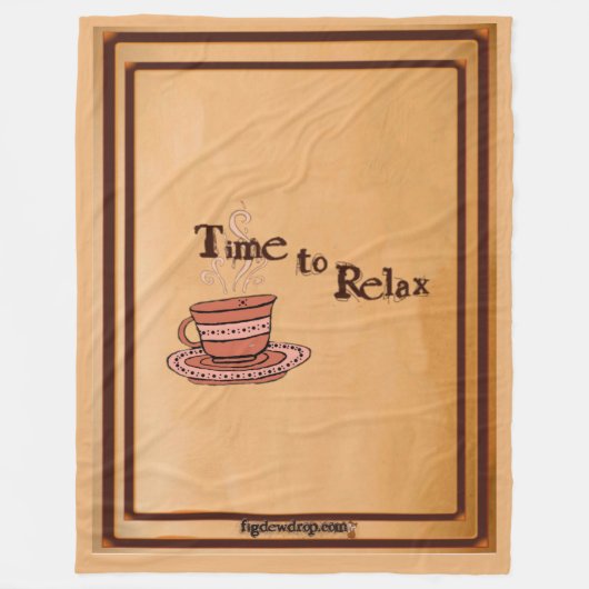 Time to Relax "Chocolate Bar"Brown Fleece Blanket  Deken (Voorkant)