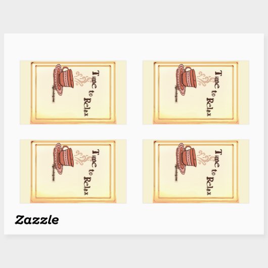 Time to Relax yellow Rectangular Sticker Label (Vel)