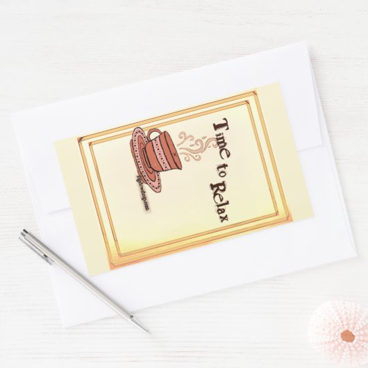 Time to Relax yellow Rectangular Sticker Label (Envelop)