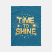 Time To Shine Motivational Sparkle Design With Sta Fleece Deken (Voorkant)