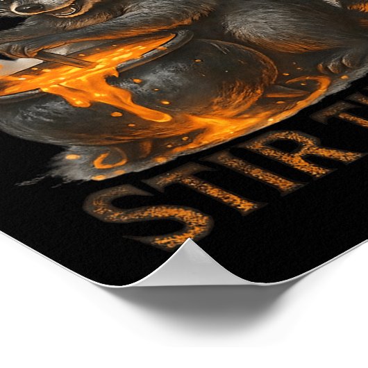 Time To Stir T Funny Raccoon Retro Halloween Anima Poster (Hoek)