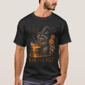 Time To Stir T Funny Raccoon Retro Halloween Anima T-shirt (Voorkant)