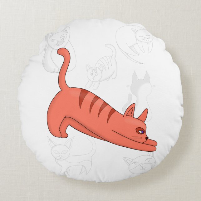 Time to Stretch Duvet Cover Rond Kussen (Voorkant)