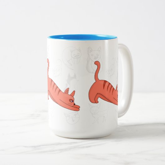 Time to Stretch Tweekleurige Koffiemok (Voorkant rechts)