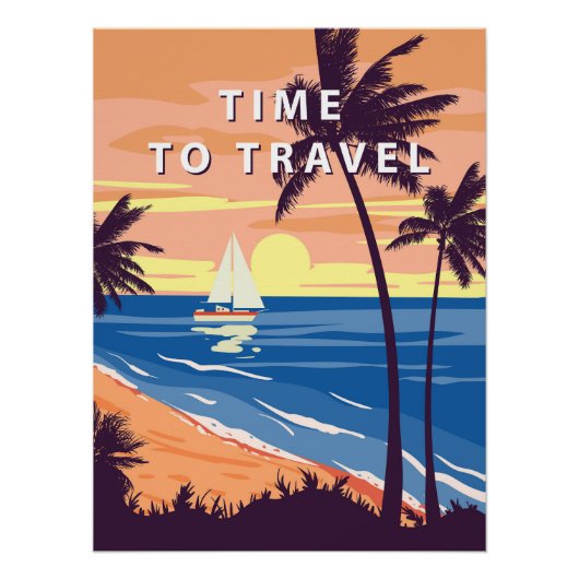 Time To Travel Retro Poster (Voorkant)