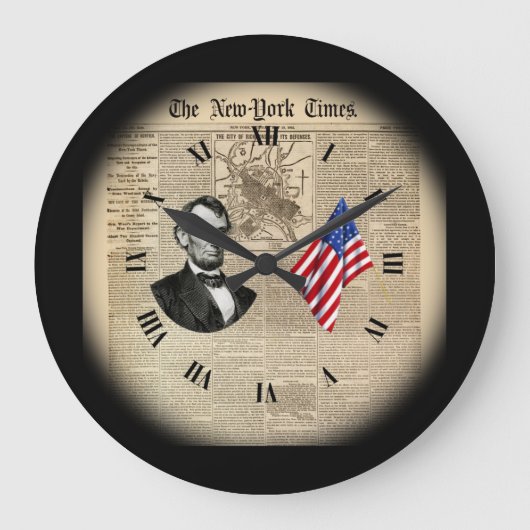 Time Travel~Abe Lincoln~American Flag~NY Times~   Grote Klok (Voorkant)