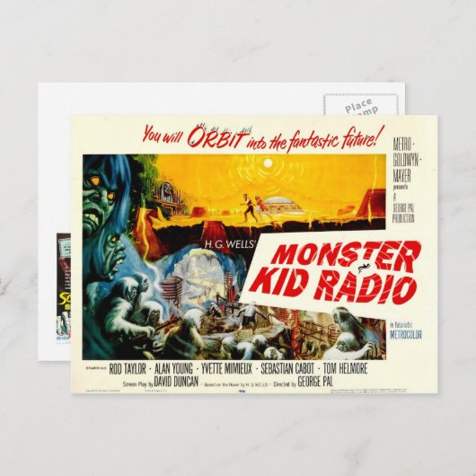 Time Travel Briefkaart van Monster Kind Radio (Voorkant / Achterkant)