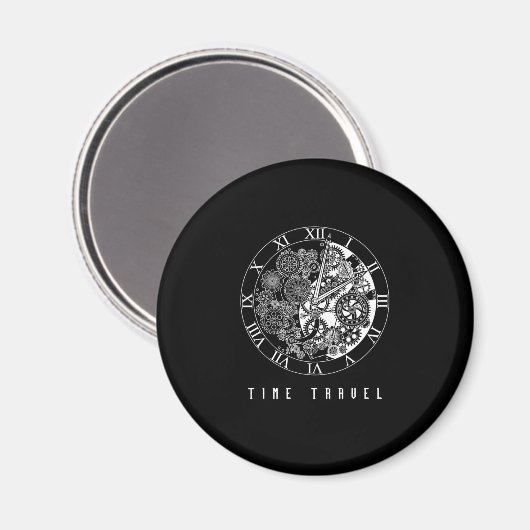 Time Travel Clock Watch Future Past Fiction Gift Magneet (Voorkant / Achterkant)