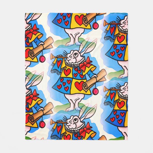 Time Travel Rabbit met Trumpet Fleece Deken (Voorkant)
