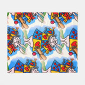 Time Travel Rabbit met Trumpet Fleece Deken (Voorkant (Horizontaal))