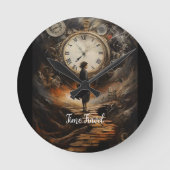 Time Travel Steampunk Wall Clock - Fantasy Art Clo Ronde Klok (Voorkant)
