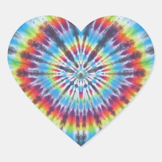 Time Travel Tunnel Tie Dye Hart Sticker (Voorkant)
