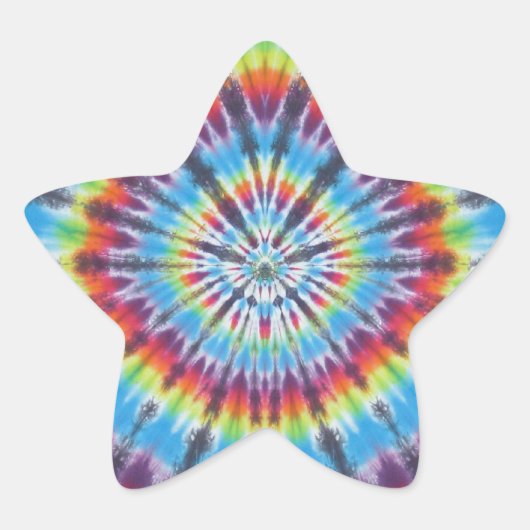 Time Travel Tunnel Tie Dye Ster Sticker (Voorkant)
