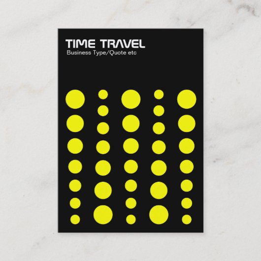 Time Travel v1.2 - Geel op zwart Visitekaartje (Voorkant)