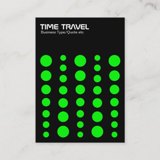 Time Travel v1.2 - Groen op zwart Visitekaartje (Voorkant)