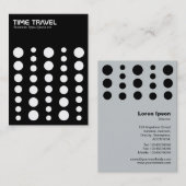 Time Travel v1.2 - White on Black Visitekaartje (Voorkant / Achterkant)