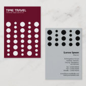 Time Travel v1.2 - White on Dark Red 65001d Visitekaartje (Voorkant / Achterkant)