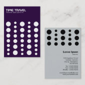 Time Travel v1.2 - White op Deep Paars Visitekaartje (Voorkant / Achterkant)