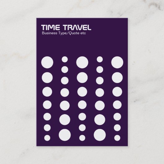 Time Travel v1.2 - White op Deep Paars Visitekaartje (Voorkant)