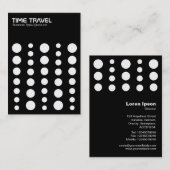 Time Travel - White on Black Visitekaartje (Voorkant / Achterkant)