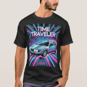 Time Traveller Retro 80s T-shirt – Futurist Car (Voorkant)
