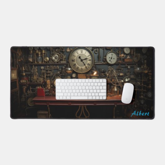 Time-Traveller's Steampunk Command Center Bureaumat (Keyboard & Muis)
