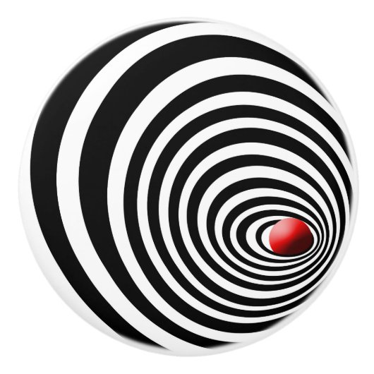 Time Tunnel optische art Keramische Knop (Voorkant)