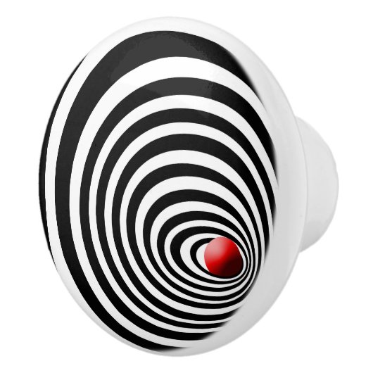 Time Tunnel optische art Keramische Knop (Rechts)