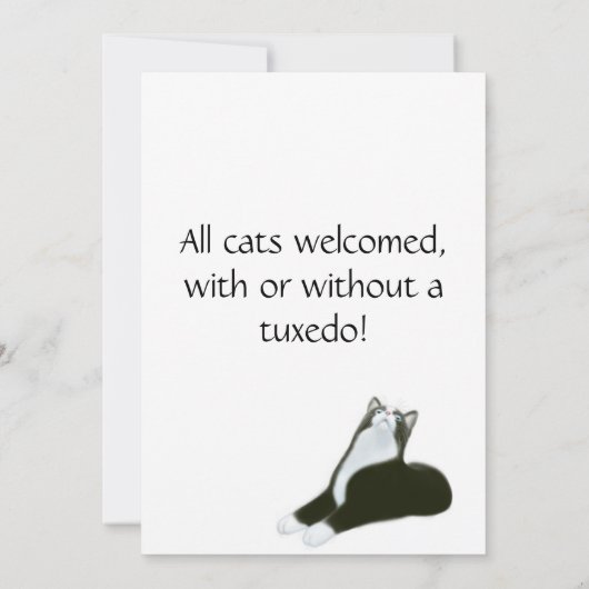 Time Tuxedo Cat Uitnodiging (Achterkant)