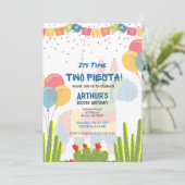 Time Two Fiesta 2e verjaardag Pinata uitnodiging (Staand voorkant)