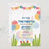 Time Two Fiesta 2e verjaardag Pinata uitnodiging (Voorkant / Achterkant)