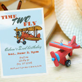 Time TWO Fly, Airplane 2nd birthday Kaart
