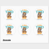 Time TWO Roar Tweede Verjaardag Tijger Oerwoud Par Ronde Sticker (Vel)