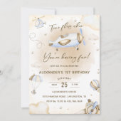 Time vliegt vliegtuig eerste verjaardagsfeestje kaart (Voorkant)