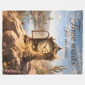 Time waits for desert clock fleece blanket de deken (Voorkant (Horizontaal))
