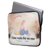 Time Waits For No One Inspirational Tote Bag for W Laptop Sleeve (Voorkant Links)