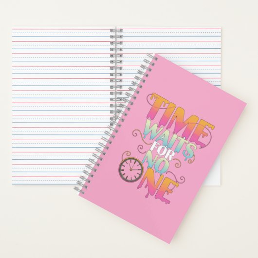 Time Waits For No One Motivational Spiral Notebook Notitieboek (Binnen)