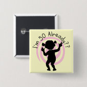 Time Warp 50 Reeds overhemden en geschenken Vierkante Button 5,1 Cm (Voorkant /achterkant)