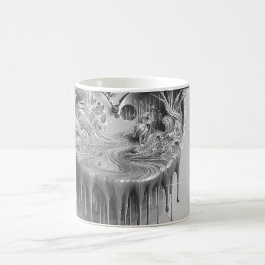 Time Warp-Mok – Surrealistisch gesmolten klokdrupo Koffiemok (Center)