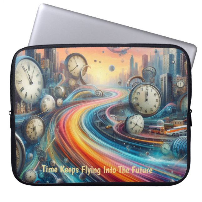 Time Warp Road Trip Laptop Sleeve (Voorkant)