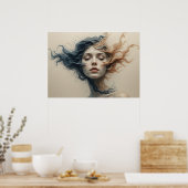 Time-Warped Gezichten Poster Abstracte Muurkunst (Keuken)