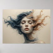 Time-Warped Gezichten Poster Abstracte Muurkunst (Voorkant)