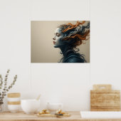 Time-Warped Gezichten Poster Abstracte Muurkunst (Keuken)