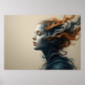 Time-Warped Gezichten Poster Abstracte Muurkunst (Voorkant)