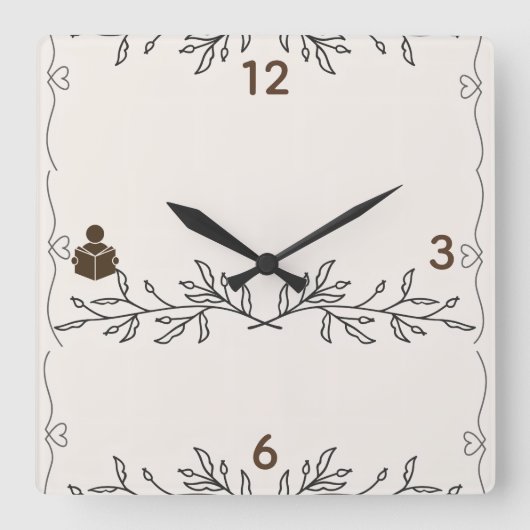 Time Well Read – Personalized Acrylic Wall Clock Vierkante Klok (Voorkant)