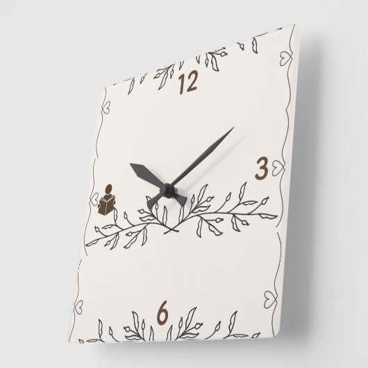 Time Well Read – Personalized Acrylic Wall Clock Vierkante Klok (Hoek)