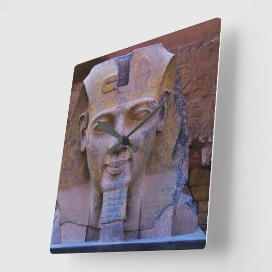 Time with King Tut Vierkante Klok (Hoek)