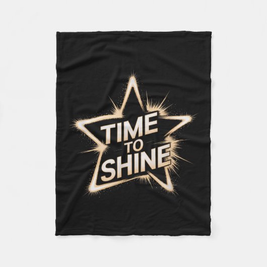 Time Women To Shine Motivational Star Men Kids Fleece Deken (Voorkant)