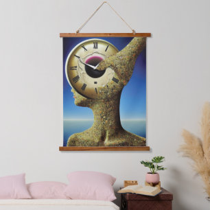 Time Wood Topped Wall Tapestry Hangend Wandkleed